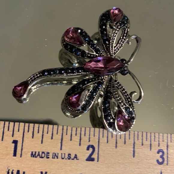 Vintage Rhinestone Brooch Dragonfly - Picture 2 of 3